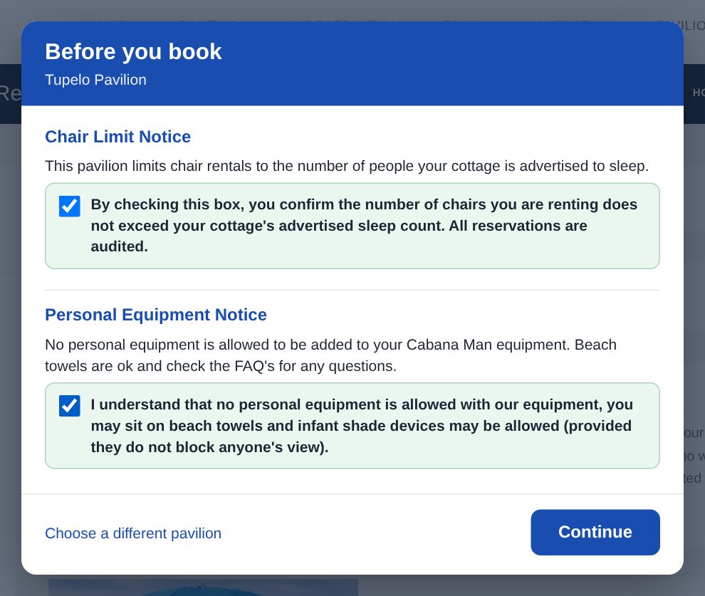 Before you book box with each box checked