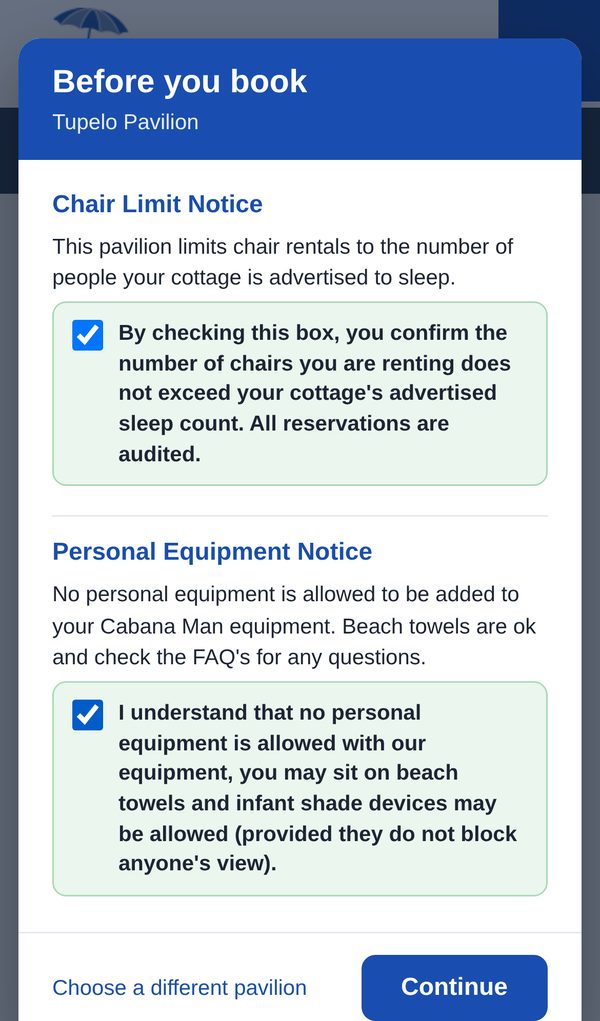 Each box checked on a phone