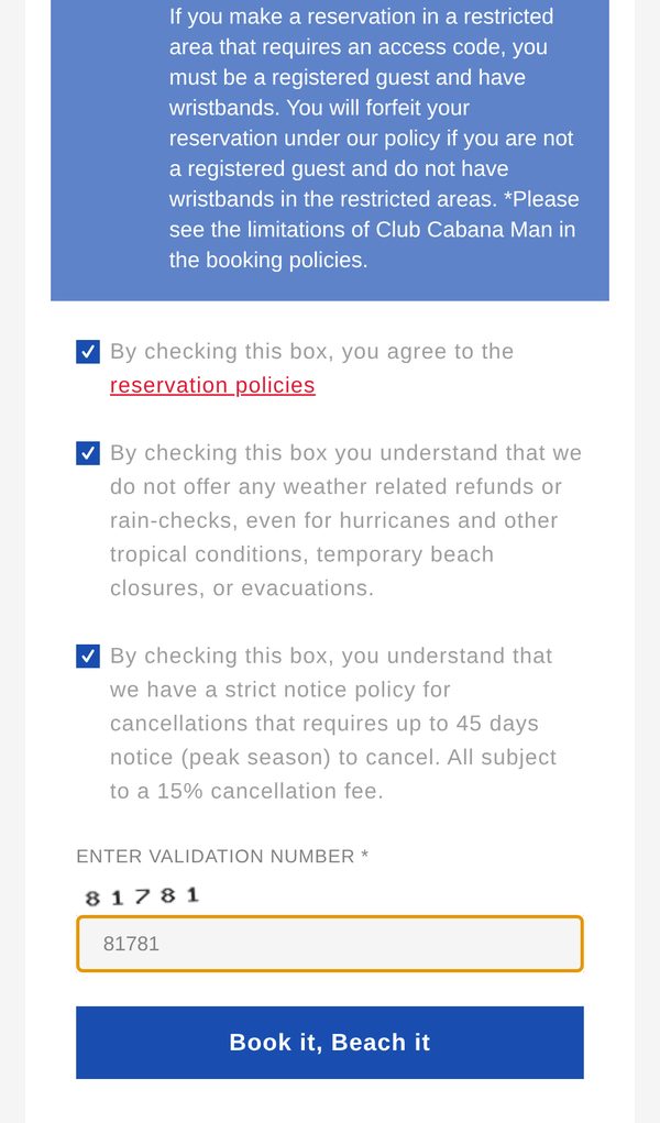 Boxes and validation number on a phone